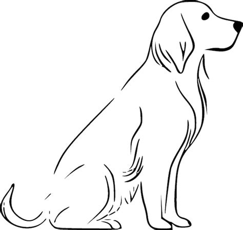 Premium Vector Golden Retriever Black And White Isolated Icon Vector