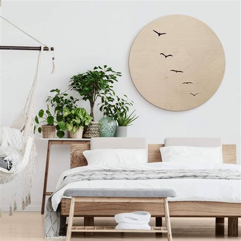 Tableau Sur Bois Rond Kubistika Haut Dans Le Ciel Wall Art Fr