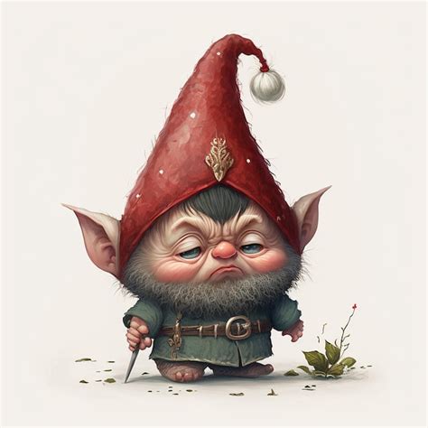 Premium Photo Drawing Of A Cute Christmas Gnome