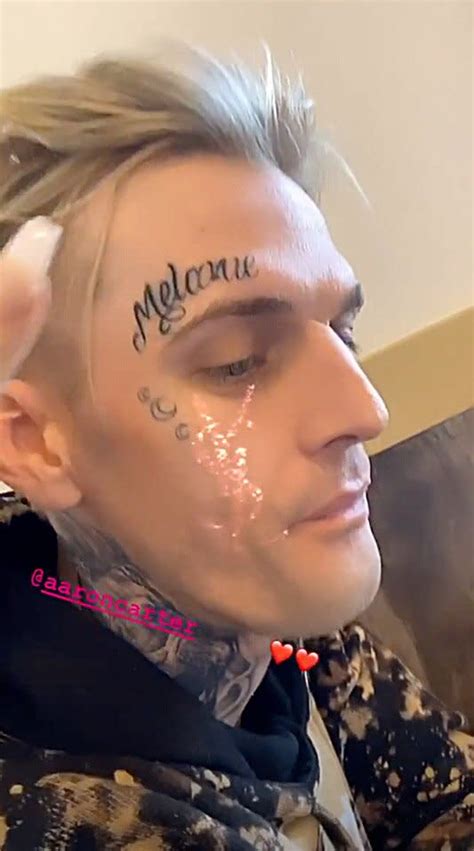 Aaron Carter Debuts New Face Tattoo Of Girlfriends Name 2 Months