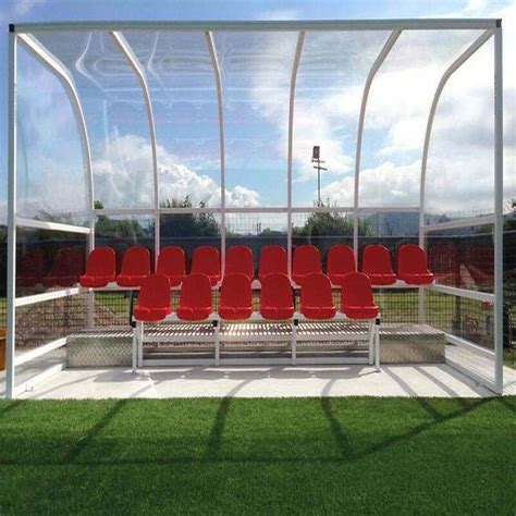 Black Two Tier Football Team Shelter 16 Seat Net World Sports