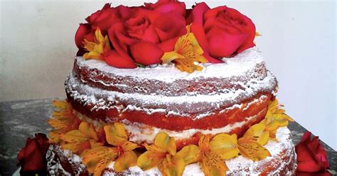 NANNA SWEETIES Naked Cake Rosas e Austromélias