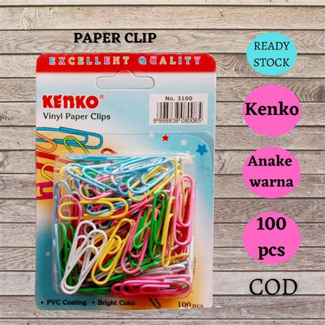 Jual Paper Clip Penjepit Kertas Warna Warni Lucu Kenko Isi 100 Pcs