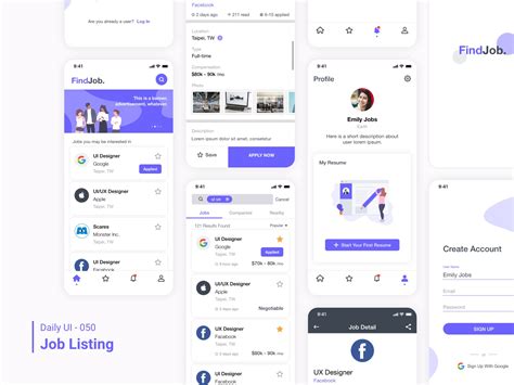 Daily UI 050 Job Listing By Ian On Dribbble