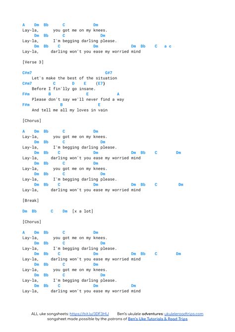 Layla By Eric Clapton With Chords Strum And Tutorial — Ukulele Road Trips