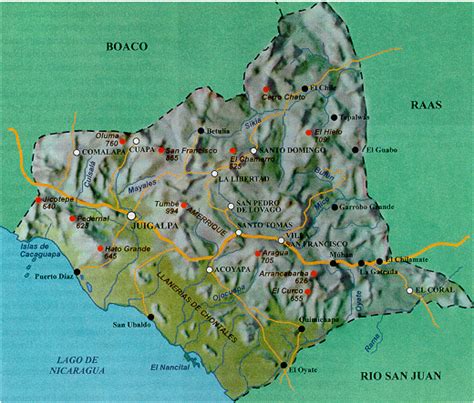 Maps Of Nicaragua Chontales Map And Info