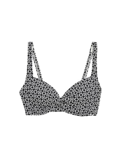 Buy Printed Padded Plunge Bikini Top At Marks Spencer