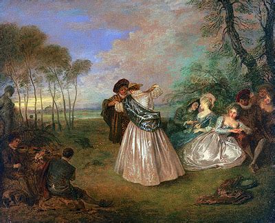 Quadrille La Contredanse Watteau Painting Reproduction 2987