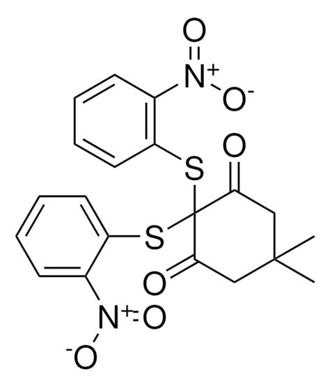 5 5 DIMETHYL 2 2 BIS 2 NITROPHENYL THIO 1 3 CYCLOHEXANEDIONE