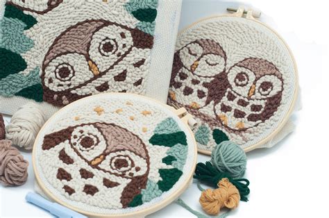 Owl Punch Needle Kitdiy Punch Embroidery Kit With Punch - Etsy