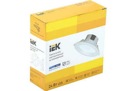 Светильник IEK, LED ДВО 1704 белый круг 24вт 6500K IP40 LDVO0-1704-24 ...