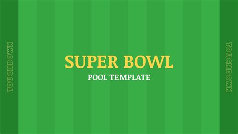 Free Google Slides Superbowl Pool Template PowerPoint