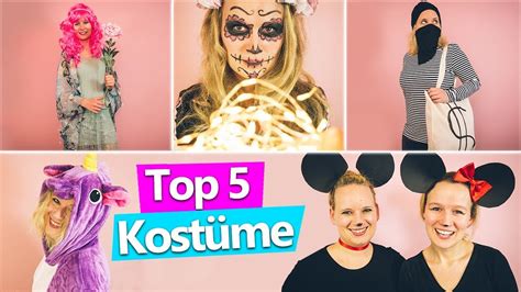 5 coole KOSTÜMIDEEN für Karneval Fasching Halloween Last Minute