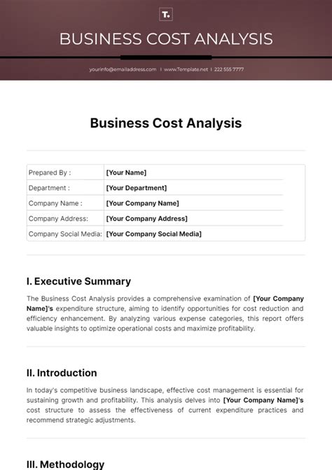 Free Business Cost Analysis Template - Edit Online & Download ...