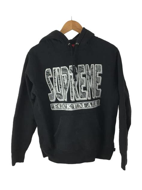 Supreme シュプリーム AW Paisley Fuck Em All Hooded Sweatshirt パーカー S コットン BLK 古着の販売通販ならセカンドストリート