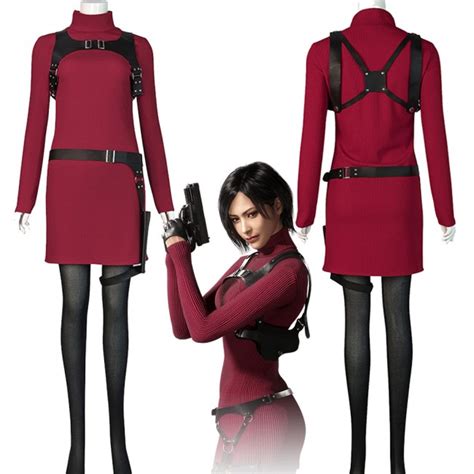 Resident Evil 4 Ada Wong Red Halloween Cosplay Costume