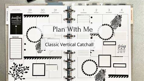 Plan With Me Black White Aug 2th Sept 4th Happy Planner YouTube