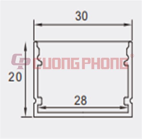 Thanh nhôm U3020 - Đèn Led Cường Phong