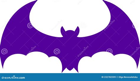 Halloween Flying Bat Silhouette. Flat Vector Illustration. Stock Vector ...