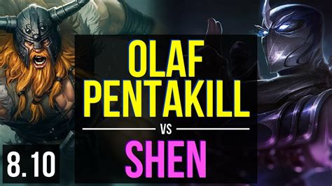 OLAF Vs SHEN TOP Pentakill Unstoppable KDA 16 4 6 Korea Diamond