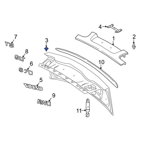 Volvo OE 9182897 Package Tray Trim Clip