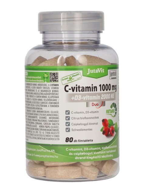 Jutavit Green Health C Vitamin 1000 Mg D3 Vitamin 2000 NE Duo