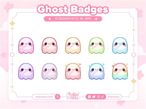 Halloween Kawaii Ghost Sub Badges For Twitch Youtube Discord Etsy