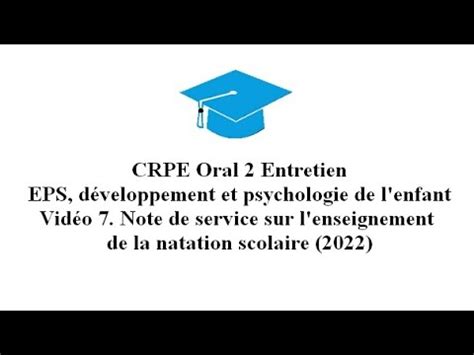 CRPE Oral EPS 7 Résumé de la note de service natation scolaire 2022