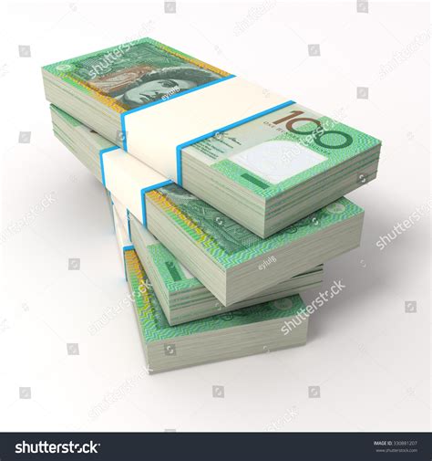 Stack Australian Dollar Bills Isolated On Stock Illustration 330881207