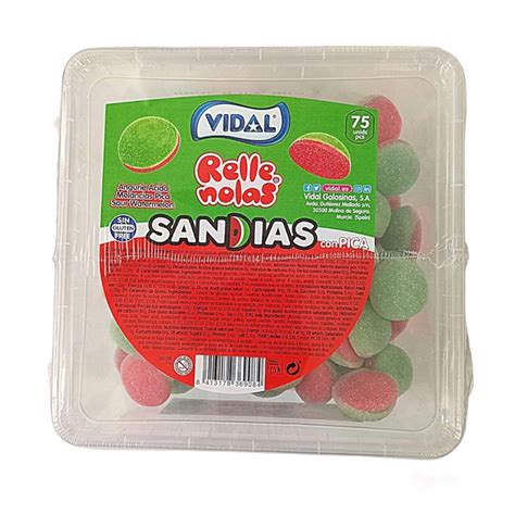 Жевательные конфеты (мармелад) Vidal Sandias Арбуз в посыпке 75 шт ...