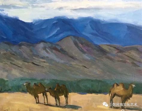 蒙古族画家托呼塔生·曼德拉作品欣赏 草原元素 蒙古元素 Mongolia Elements