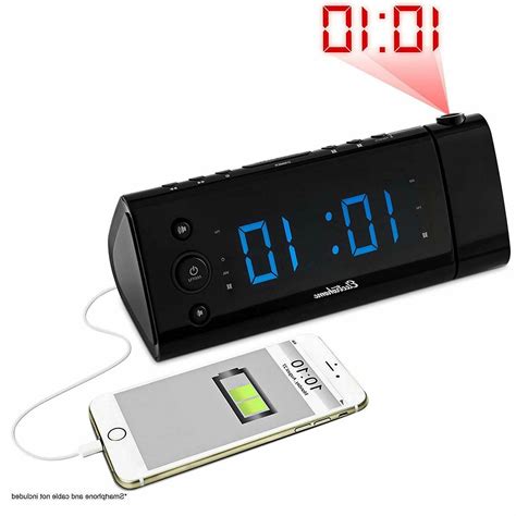 New Electrohome Usb Charging Alarm Clock Radio Time