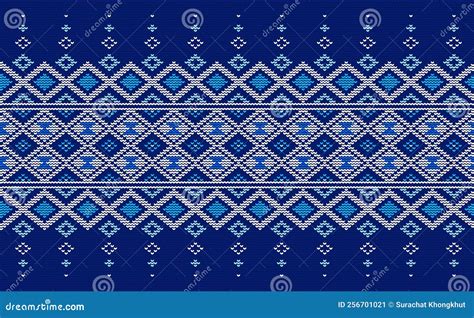 Knitted Ethnic Pattern Vector Embroidery Square Background Design For