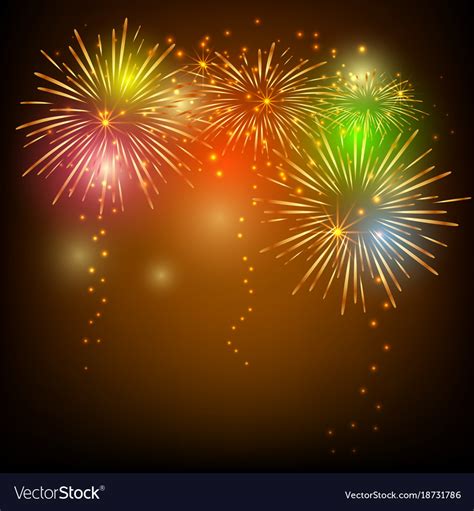 Colorful Fireworks On Black Background Royalty Free Vector