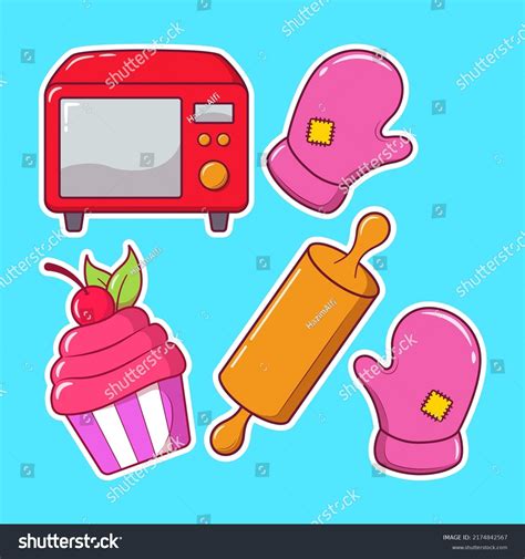 Set Kitchen Utensils Hand Drawn Cartoon Stock Vector (Royalty Free ...