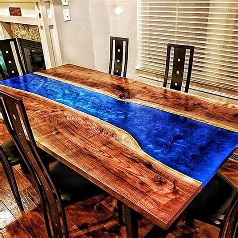 Olive Wood Dining Table Epoxy Resin Tabletop Fashion Resin Etsy