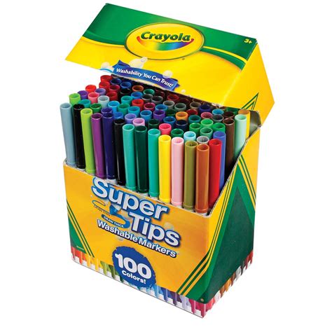 Marcadores Super Tips Lavables De 100 Unidades Marca Crayola LibrerÍa