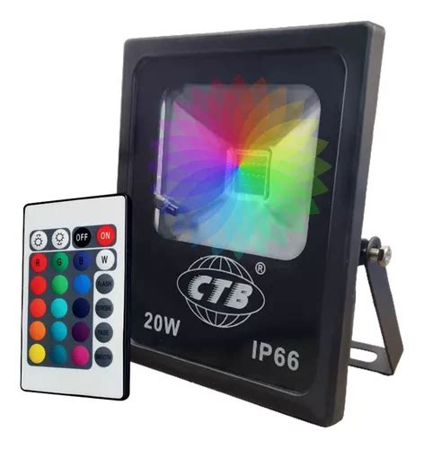 Reflector Led Rgb De W Ip Carcasa Bivolt Color Negro Mercadolibre