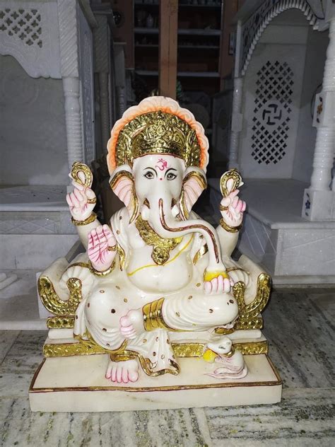 Multicolor Painted Marble Ganesh Statue Size At Rs In Rajsamand