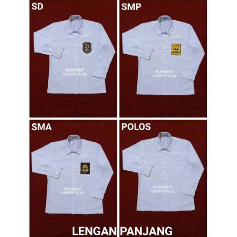 Jual Baju Sekolah Lengan Panjang Sd Smp Sma Polos Bahan Tetoron