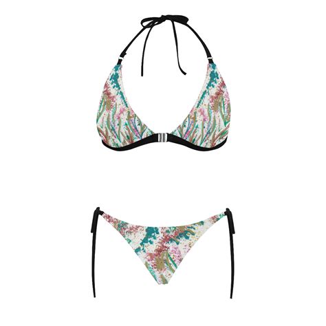 Undersea World Bikini Buckle Front Halter Bikini Swimsuit Model S ID D