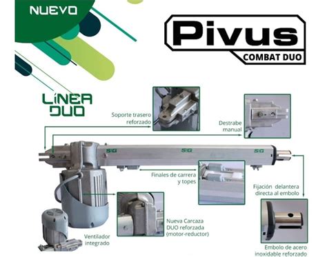 Kit Abre Puertas Automatico Abatible Pivus Combat Duo Env O Gratis