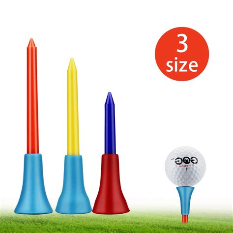 Rubber Cushion Top Plastic Golf Tees Mixed Colors Pack Of Pcs Plastic