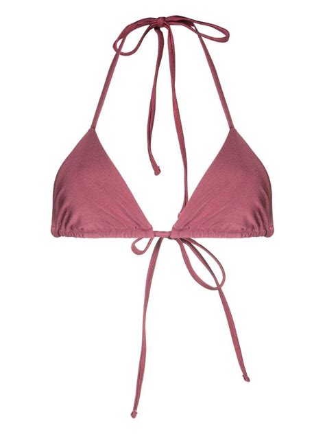 Frankie S Bikinis Halterneck Triangle Cup Bikini Top In Pink Lyst