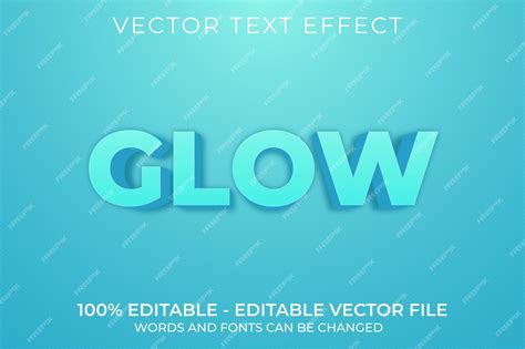 Premium Vector Glow 3d Editable Text Effect