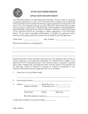 Fillable Online Employment Application Camp Fax Email Print Pdffiller