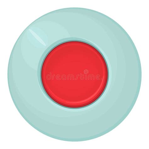 Red Round Button Icon Cartoon Style Stock Vector Illustration Of