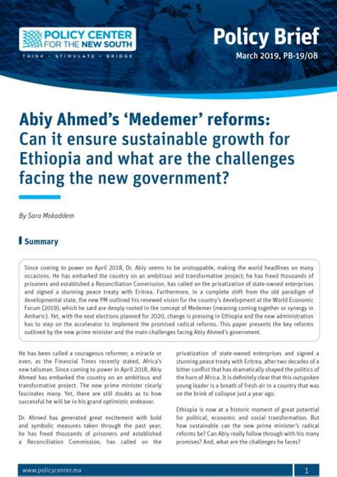 Abiy Ahmeds ‘medemer Reforms Can It Ensure Sustainable Growth For