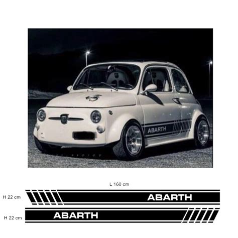 Fasce Adesive Laterali Per 500 Epoca Abarth Tuning Sport Fiat 500 Epoca