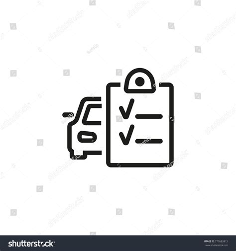 Car Checklist Line Icon Stock Vector Royalty Free 777683815